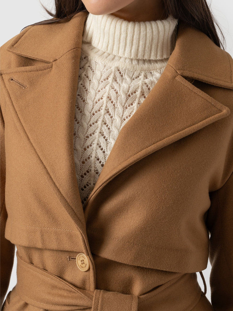 Odette Coat Camel - Women's Wool Coats | Saint + Sofia® USA