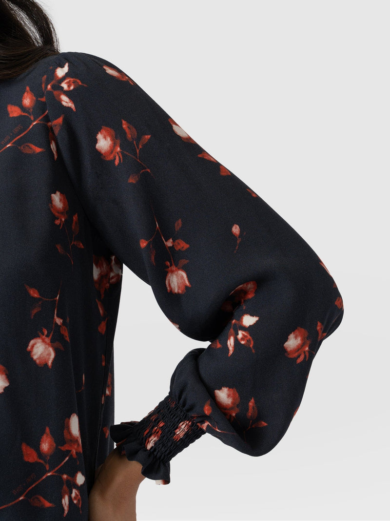 Olivia Blouse Dark Roses - Women's Blouses | Saint + Sofia® US