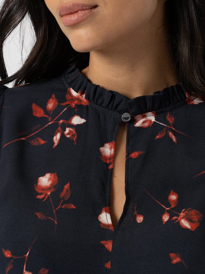 Olivia Blouse Dark Roses - Women's Blouses | Saint + Sofia® US