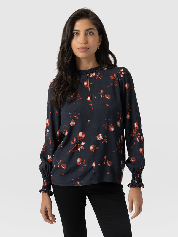 Olivia Blouse Dark Roses - Women's Blouses | Saint + Sofia® US