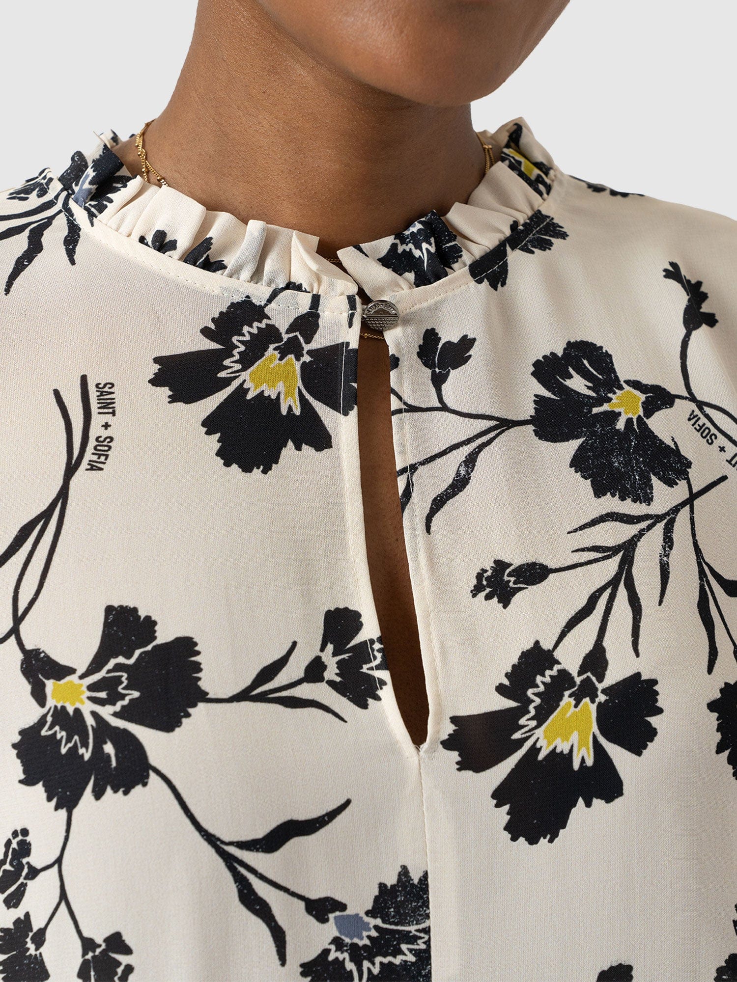Olivia Blouse - White Spring Floral - Women's Blouses | Saint + Sofia® USA