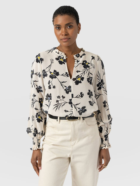 Olivia Blouse - White Spring Floral - Women's Blouses | Saint + Sofia® USA
