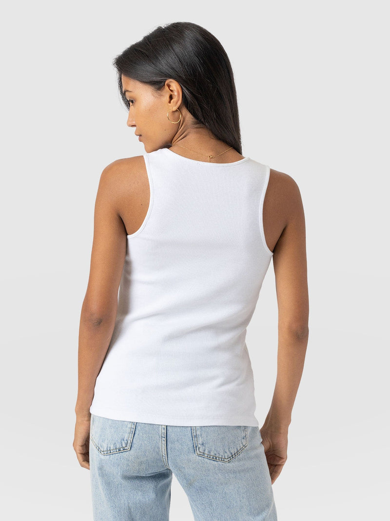 Olivia Rib Vest White - Women's Vests | Saint + Sofia® USA