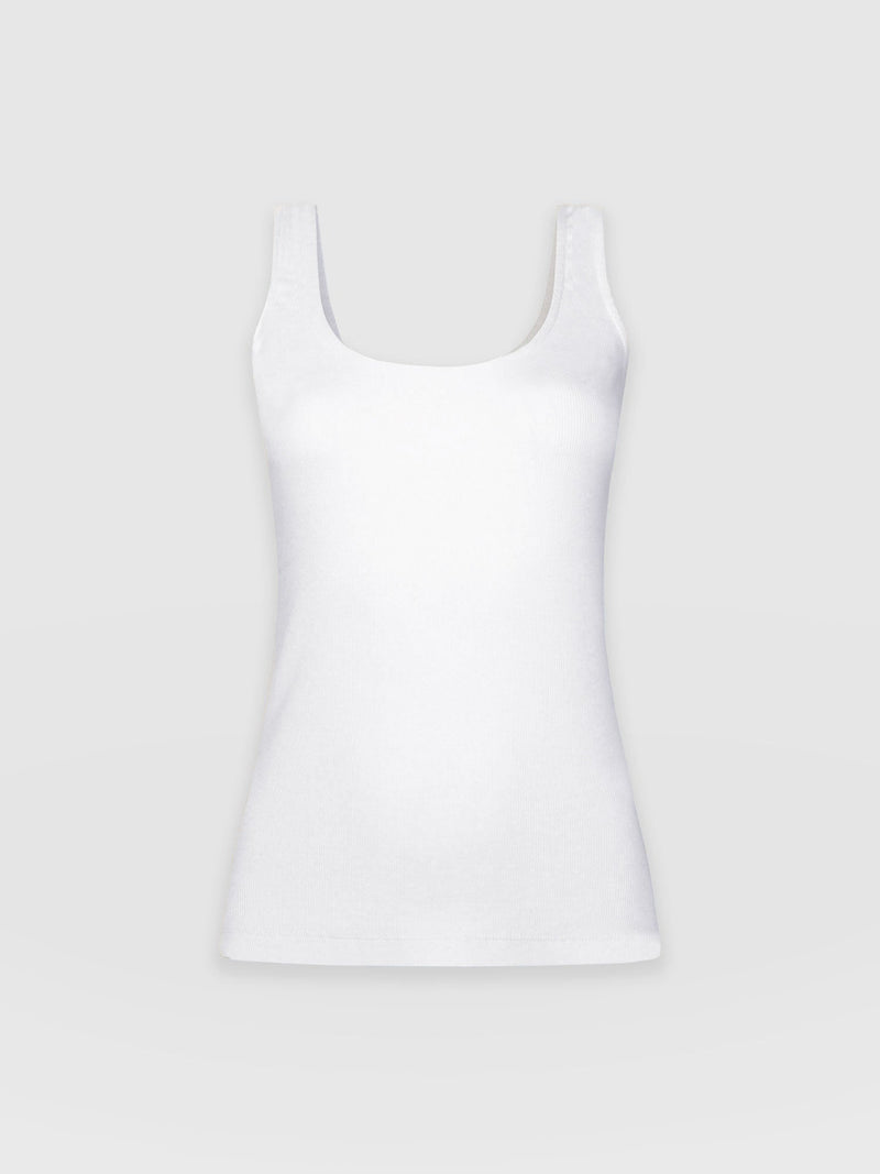 Olivia Rib Vest White - Women's Vests | Saint + Sofia® USA