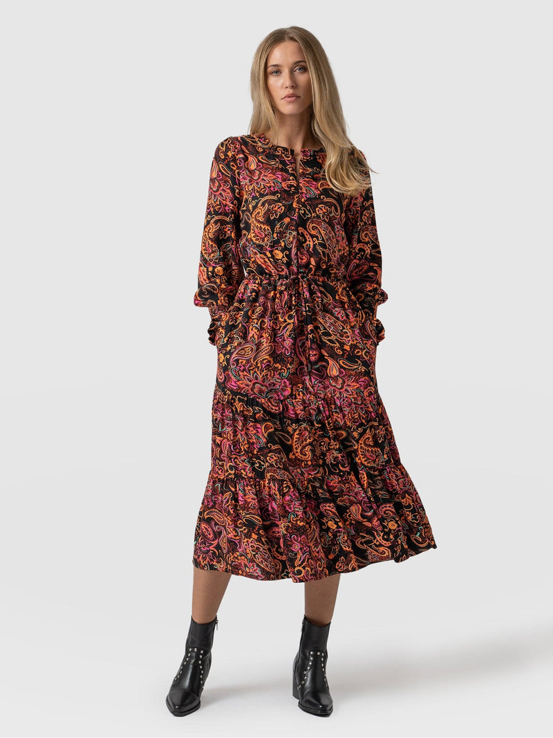 Olivia Zip Up Dress Vivid Paisley - Women's Dresses | Saint + Sofia® USA