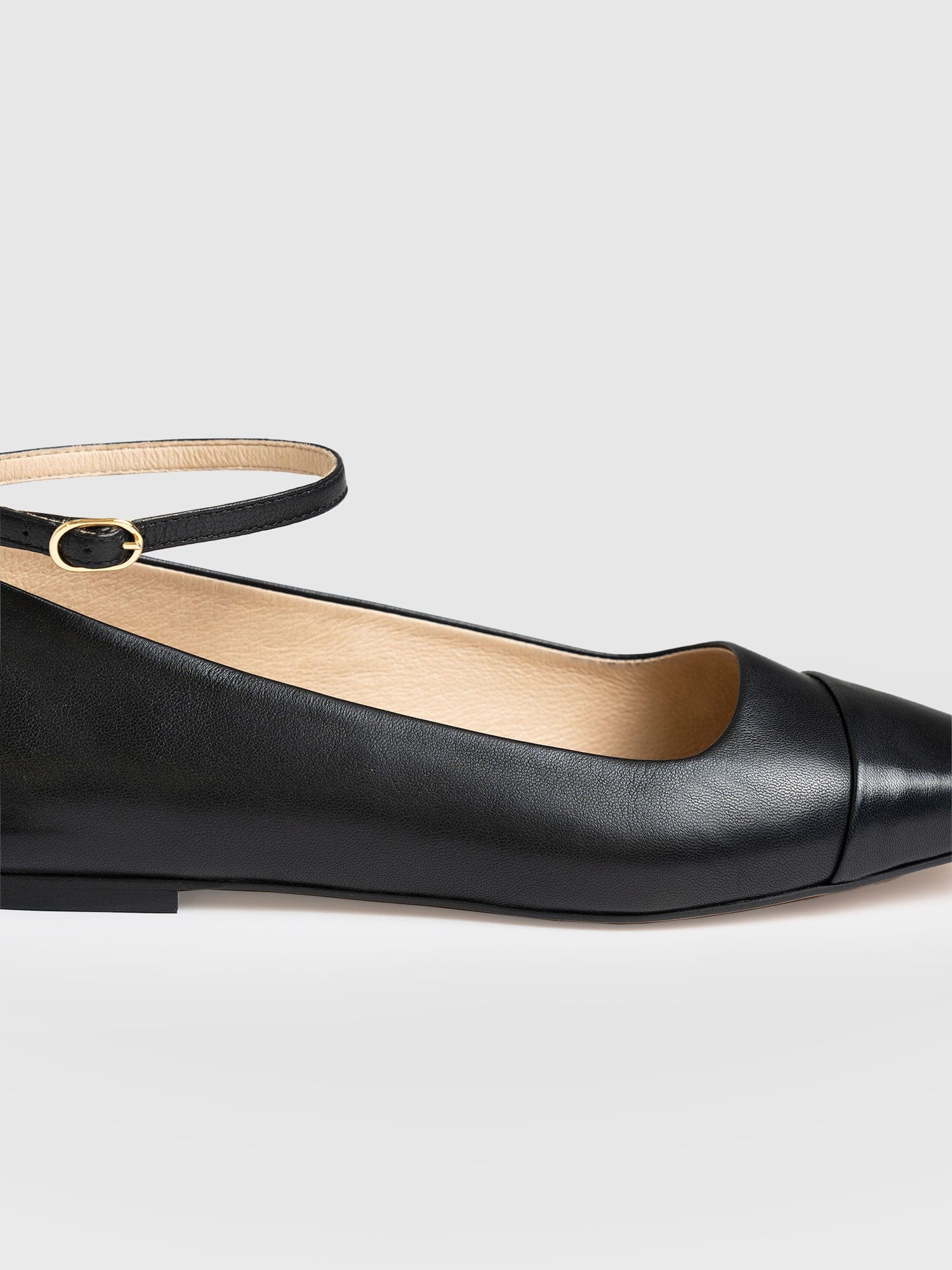 Ophelia Leather Ballerinas Black - Women's Shoes | Saint + Sofia® USA