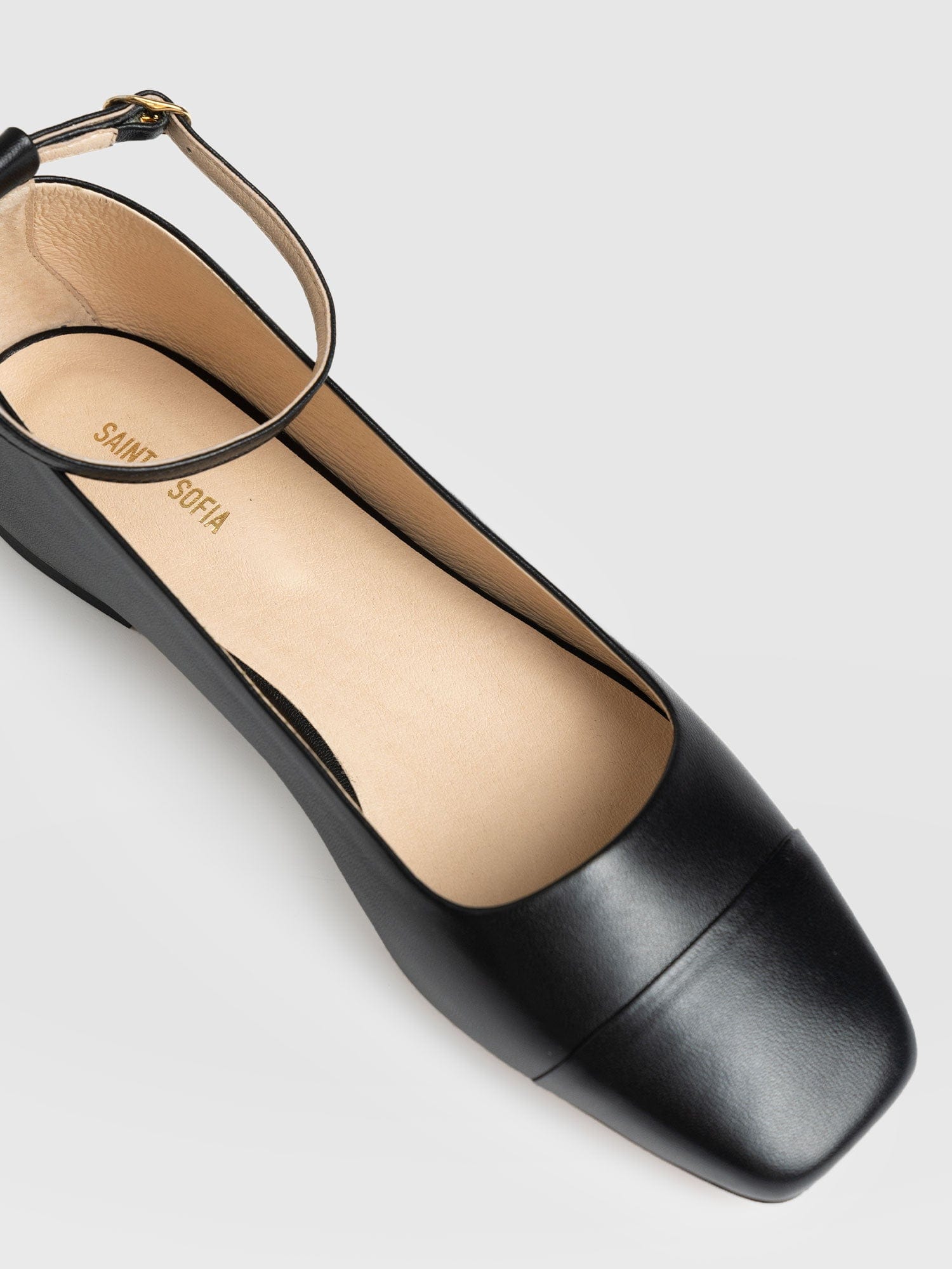 Ophelia Leather Ballerinas Black - Women's Shoes | Saint + Sofia® USA