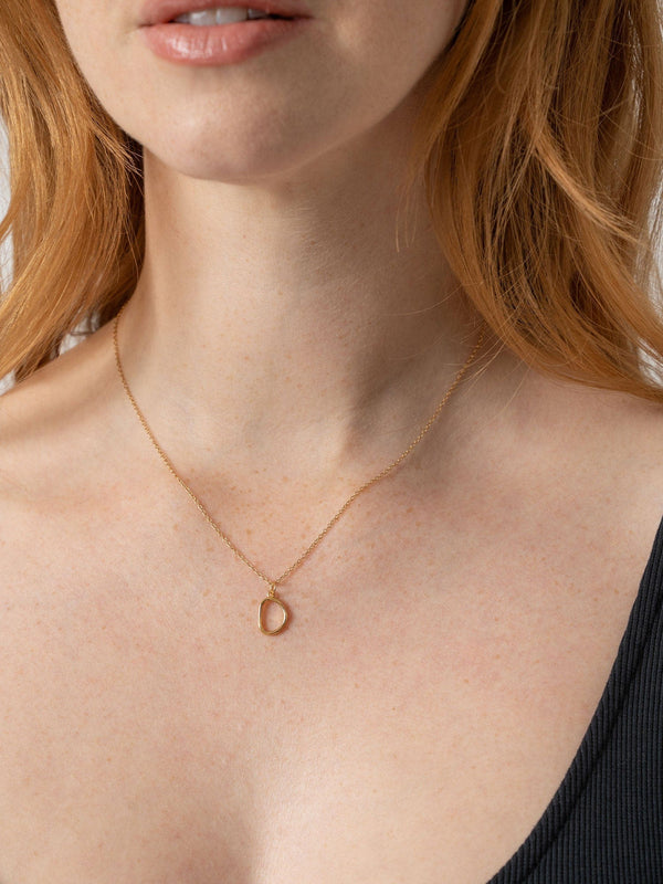 Organic Open Oval Charm Necklace Gold - Women's Jewellery | Saint + Sofia® USA