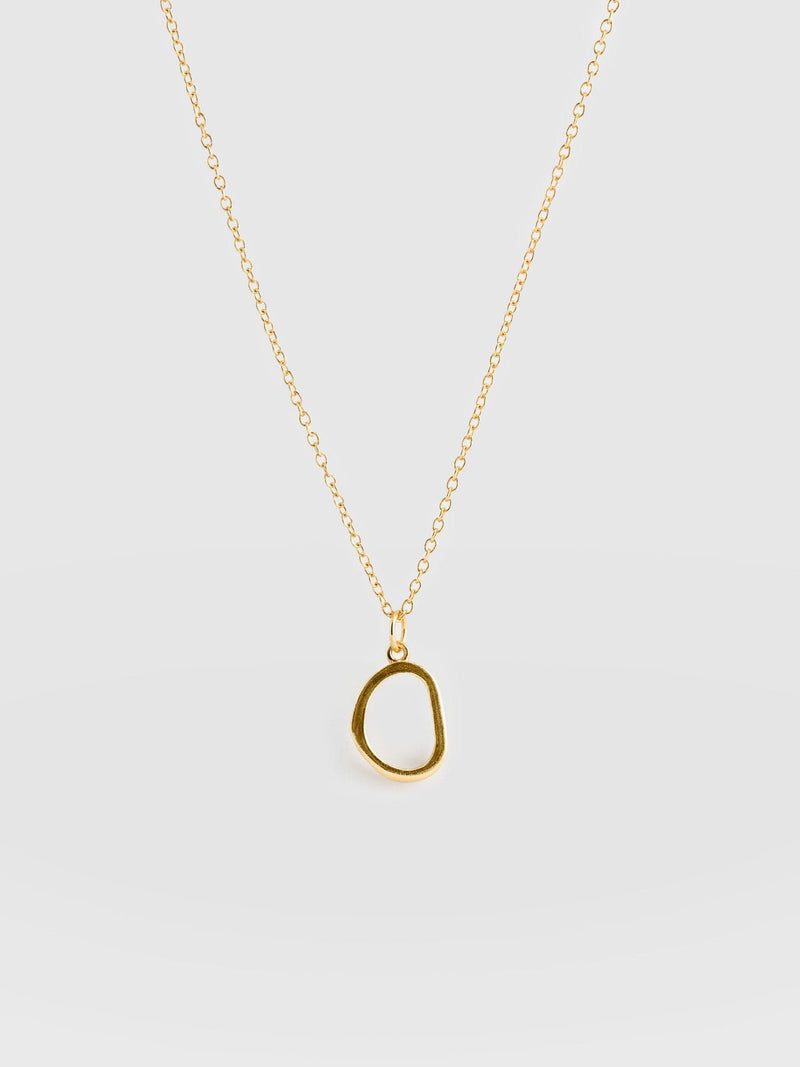 Organic Open Oval Charm Necklace Gold - Women's Jewellery | Saint + Sofia® USA
