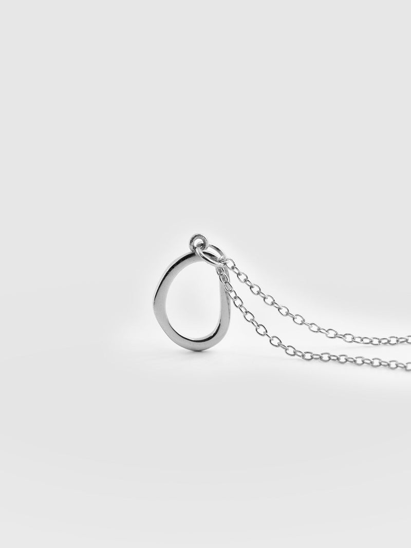 Organic Open Oval Charm Necklace Silver - Women's Jewellery | Saint + Sofia® USA