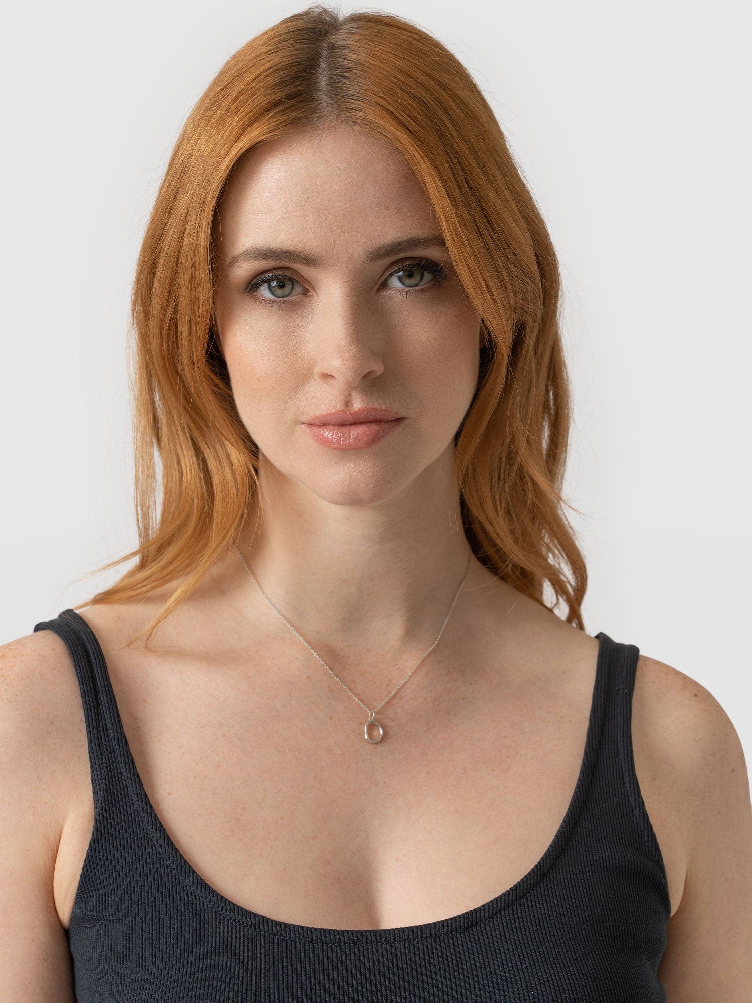 Organic Open Oval Charm Necklace Silver - Women's Jewellery | Saint + Sofia® USA