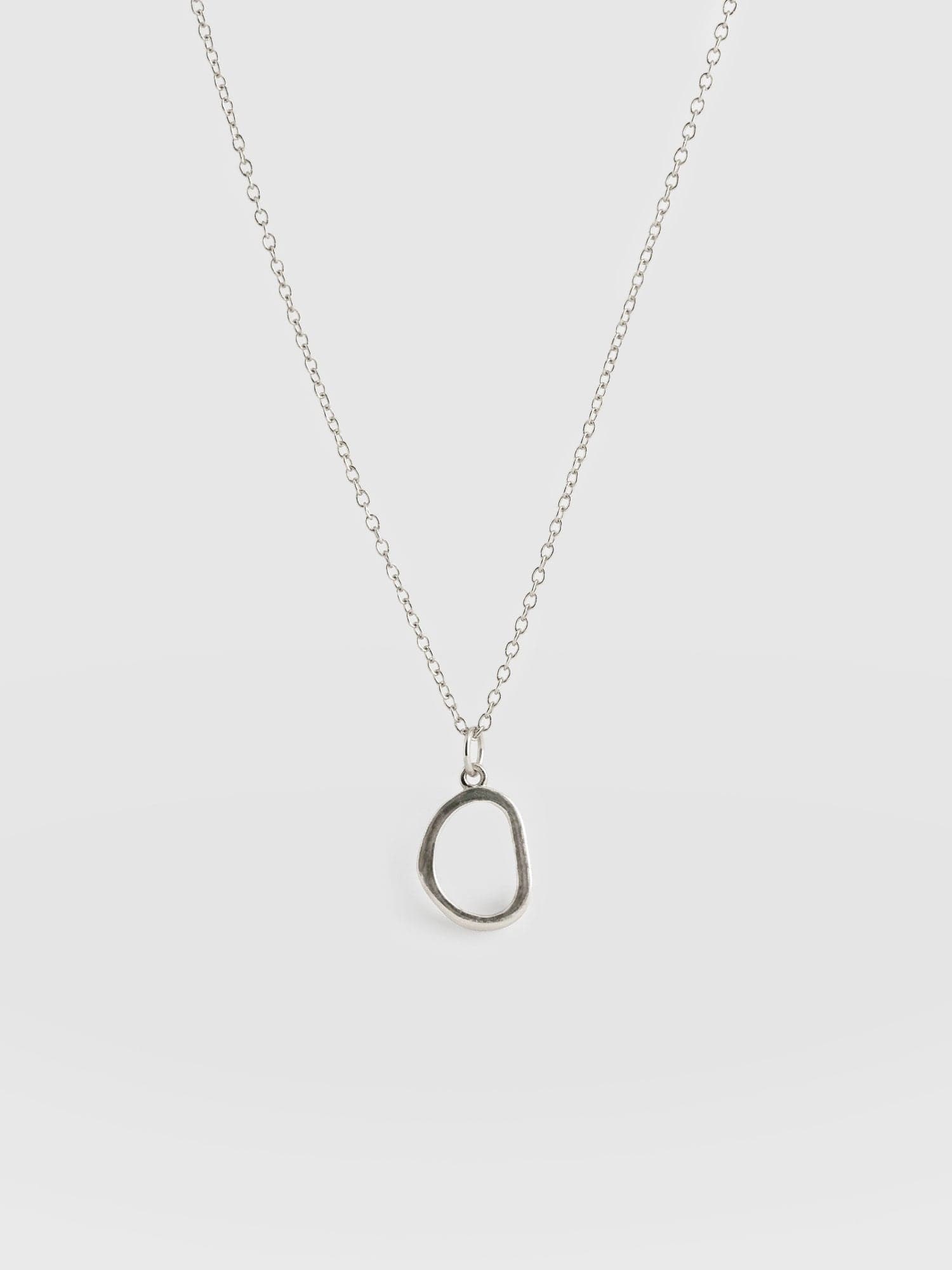 Organic Open Oval Charm Necklace Silver - Women's Jewellery | Saint + Sofia® USA