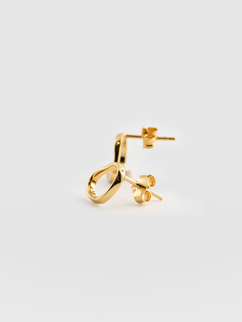 Organic Open Oval Stud Earrings Gold - Women's Jewellery | Saint + Sofia® USA