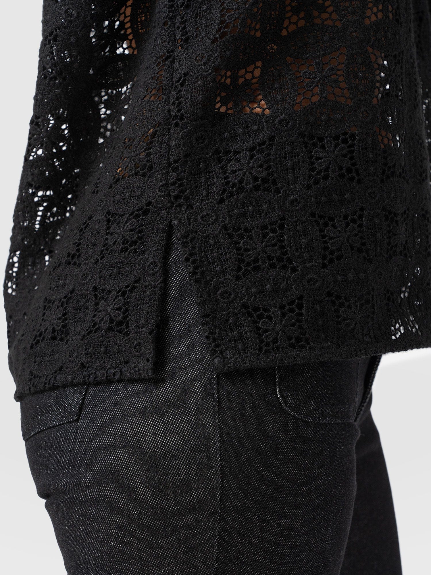 Ottilie V Neck Blouse - Black Broderie - Women's Blouses | Saint + Sofia® USA