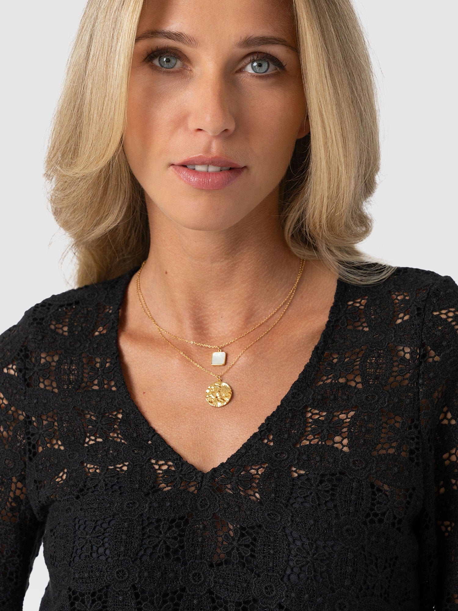 Ottilie V Neck Blouse - Black Broderie - Women's Blouses | Saint + Sofia® USA