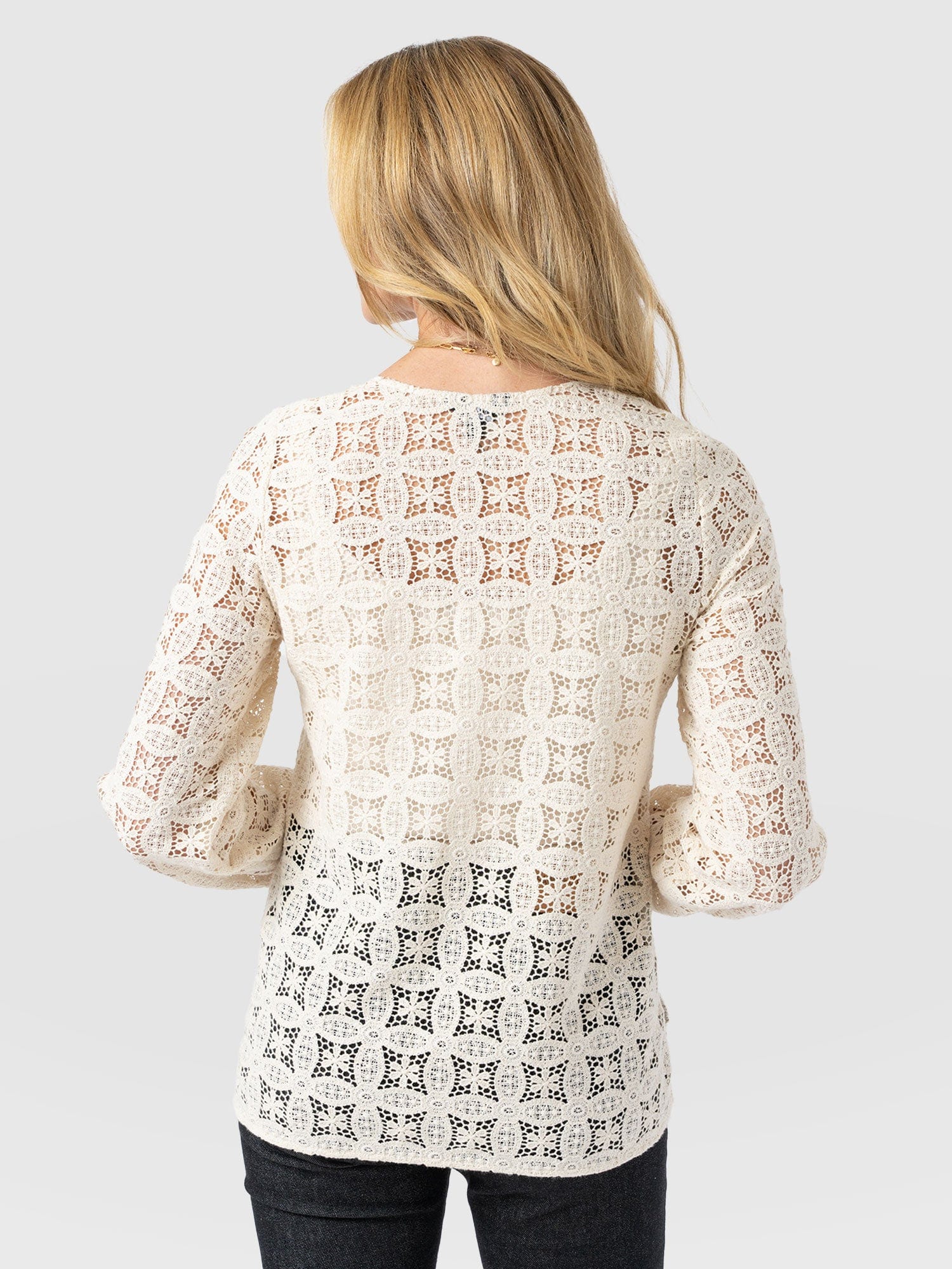 Ottilie V Neck Blouse - Cream Broderie - Women's Blouses | Saint + Sofia® USA