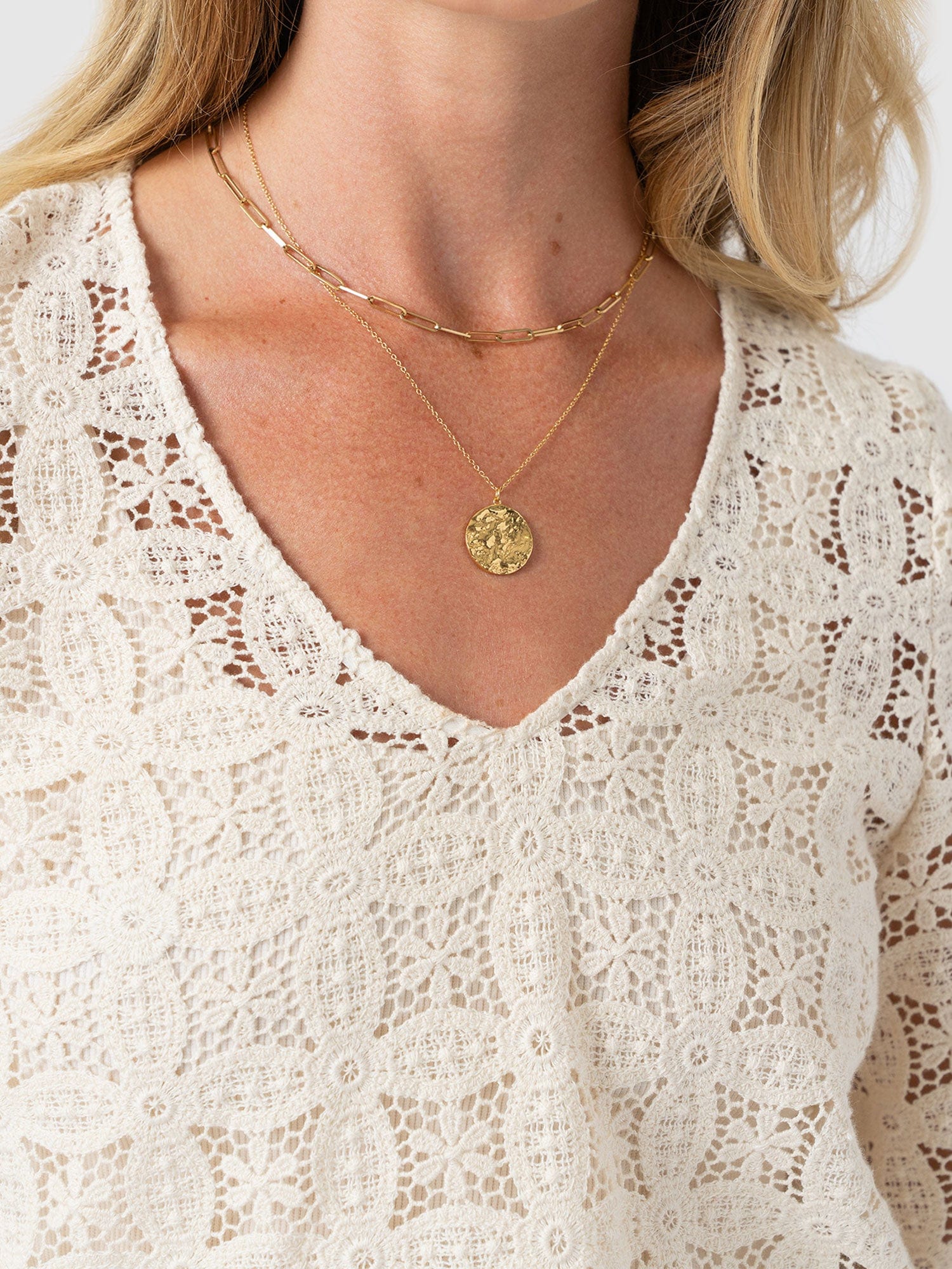 Ottilie V Neck Blouse - Cream Broderie - Women's Blouses | Saint + Sofia® USA