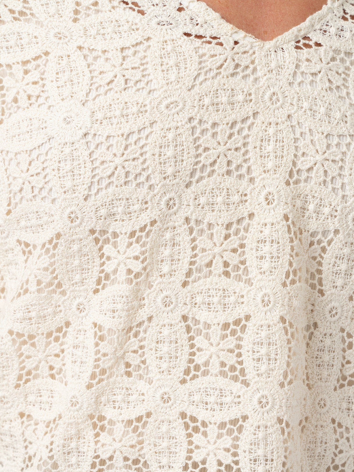 Ottilie V Neck Blouse - Cream Broderie - Women's Blouses | Saint + Sofia® USA