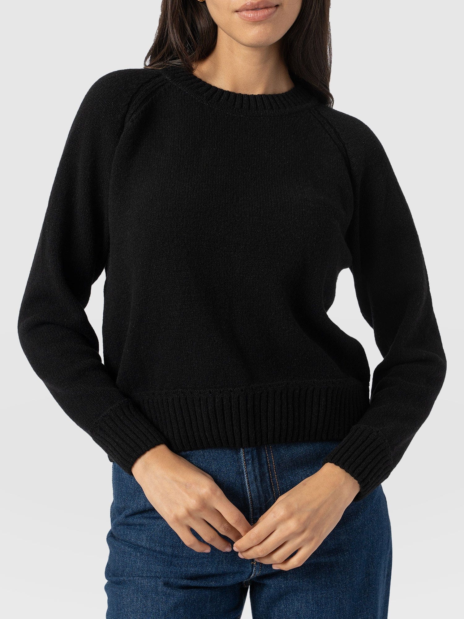 Oxford Cashmere Jumper - Black - Women's Sweaters | Saint + Sofia® USA