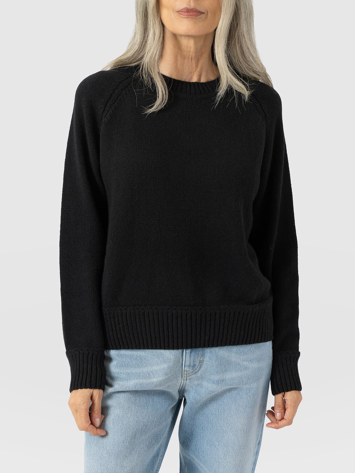 Oxford Cashmere Sweater - Black - Women's Sweaters | Saint and Sofia® USA