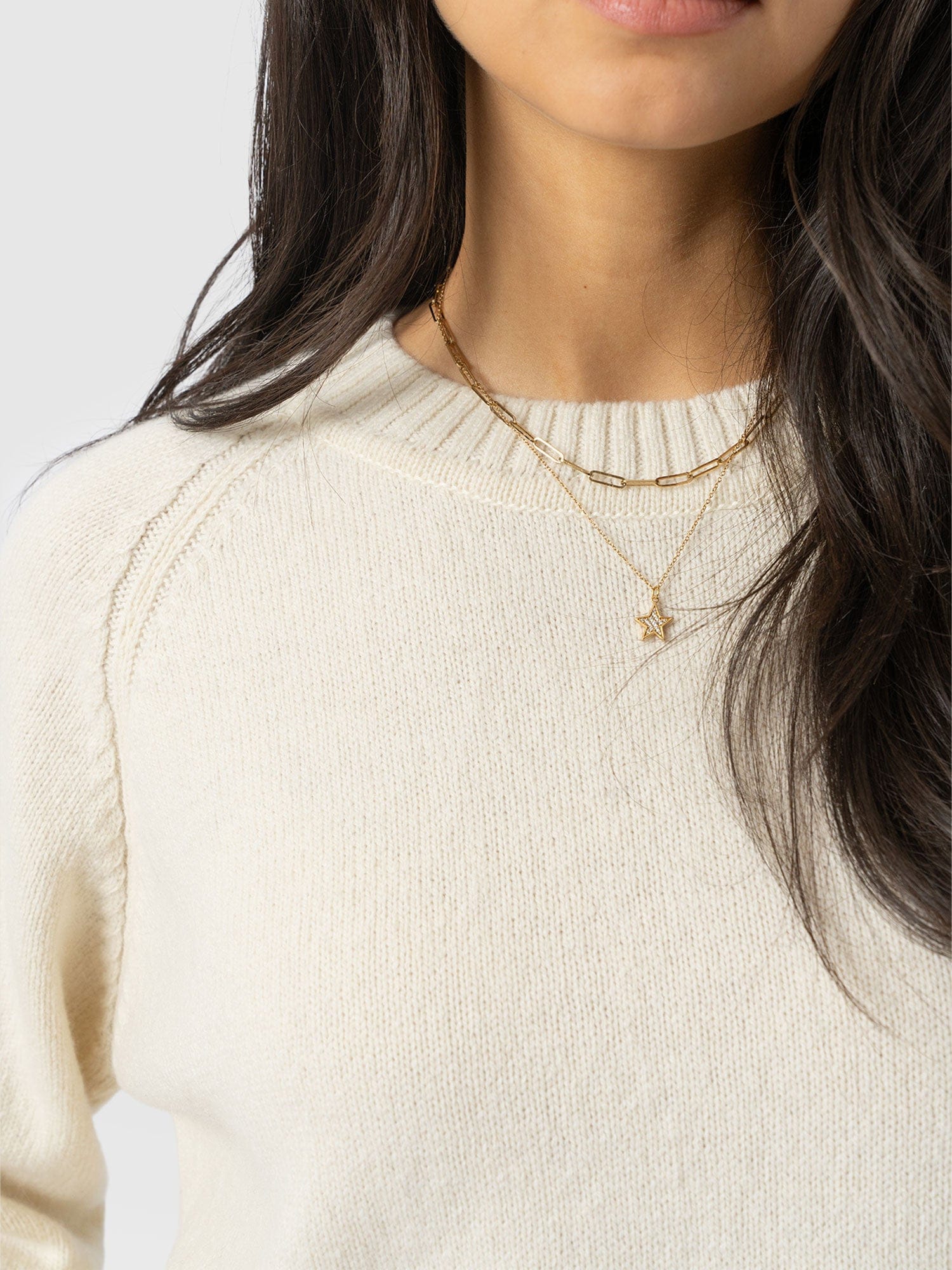 Oxford Cashmere Sweater - Cream - Women's Sweaters | Saint + Sofia® USA