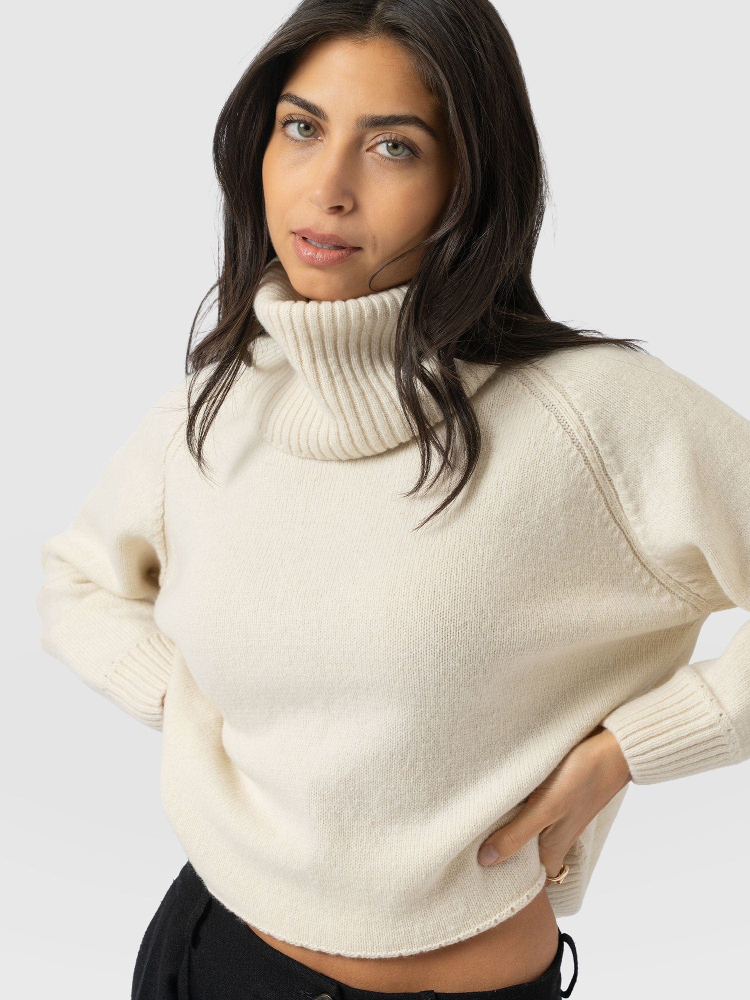 Oxford Cashmere Sweater - Cream - Women's Sweaters | Saint + Sofia® USA