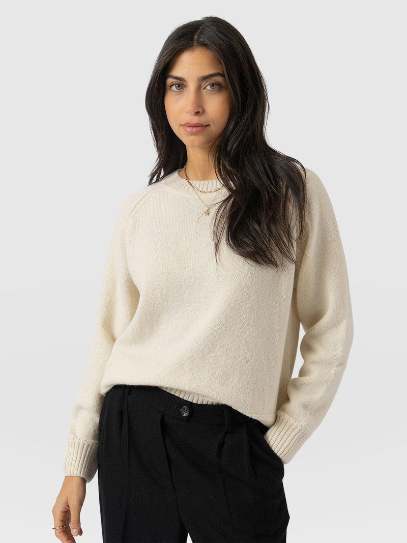 Oxford Cashmere Sweater - Cream - Women's Sweaters | Saint + Sofia® USA