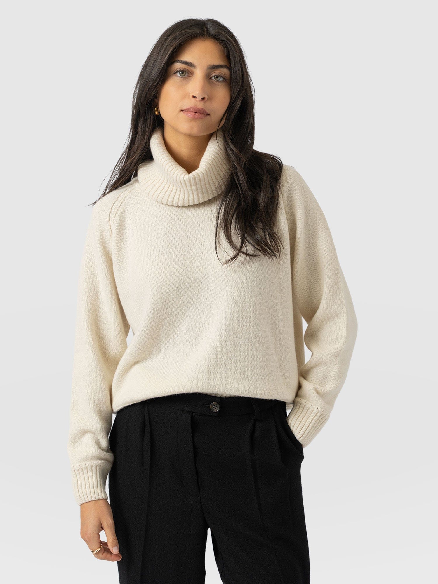 Oxford Cashmere Sweater - Cream - Women's Sweaters | Saint + Sofia® USA