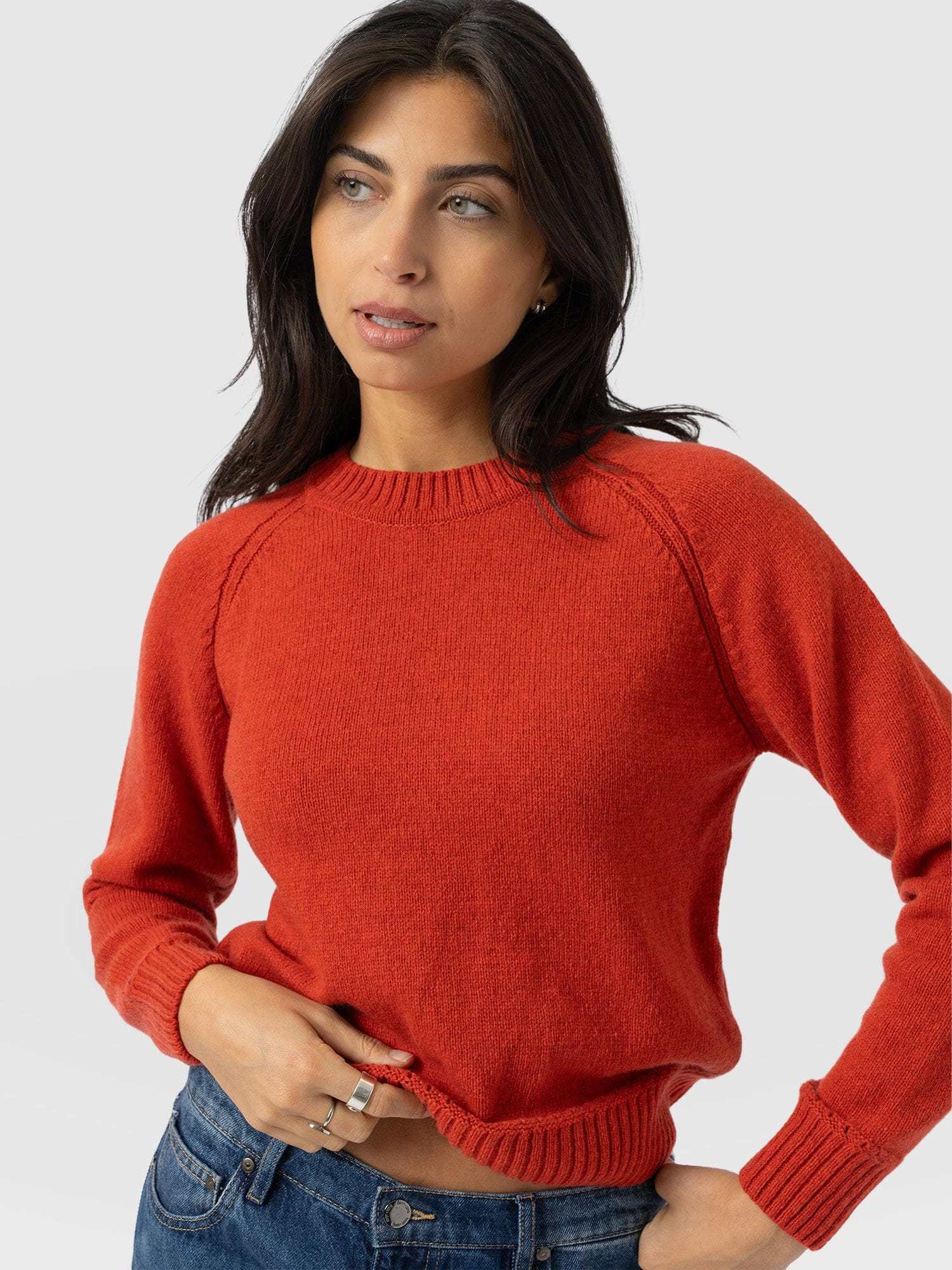 Oxford Cashmere Sweater - Orange - Women's Sweaters | Saint + Sofia® USA