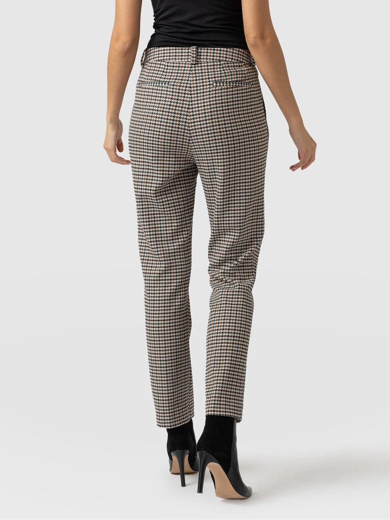 A New Day Pants Women's 14 High Rise Tapered Ankle Relaxed Fit Brown  Houndstooth
