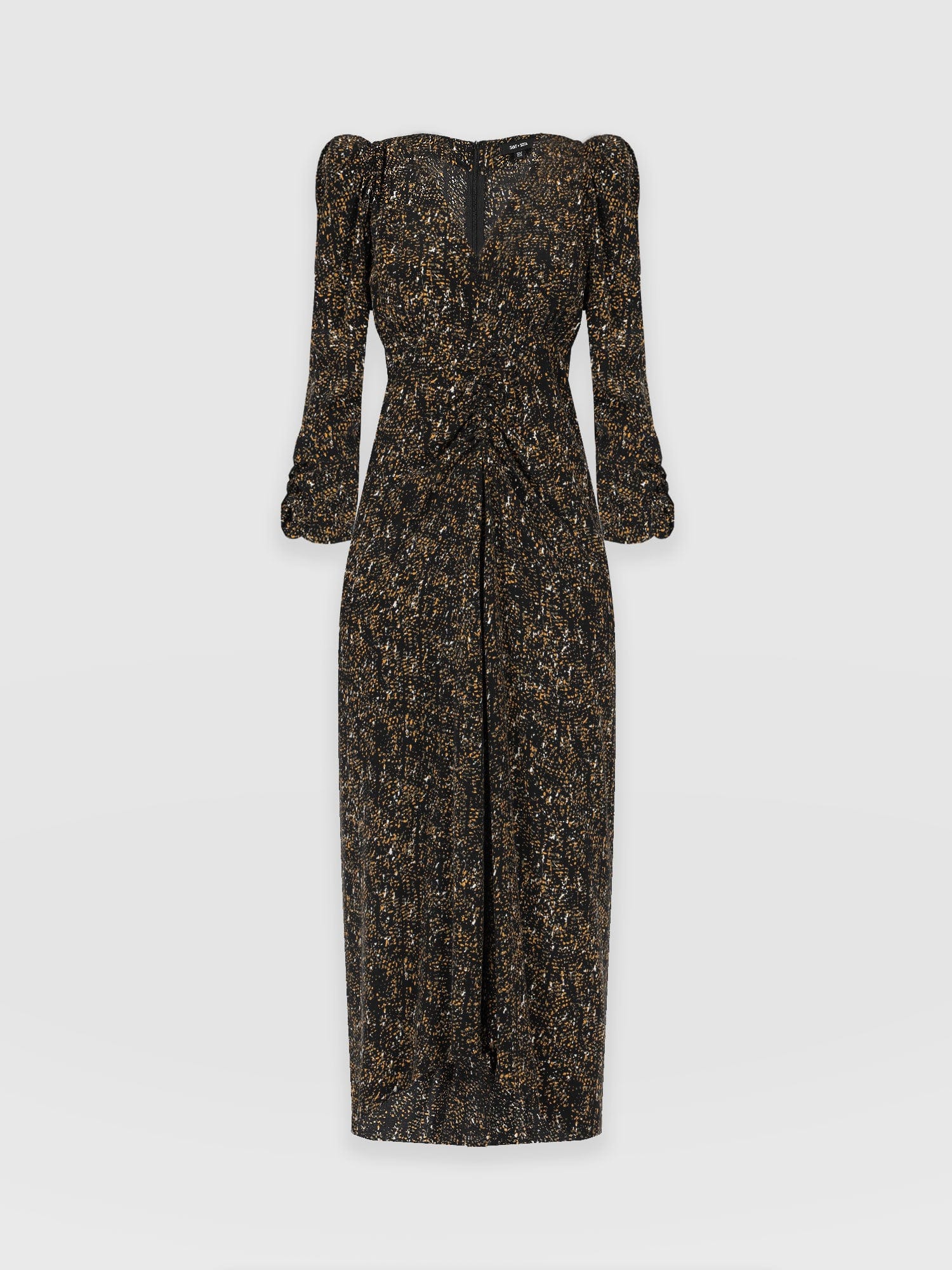 Paloma Ruched Dress Ditsy Leopard - Women's Dresses | Saint and Sofia® USA