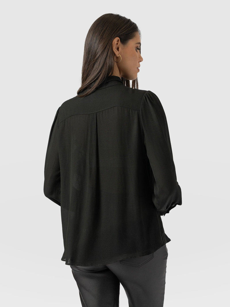 Paxton Pussybow Blouse Black - Women's Blouses | Saint + Sofia® US