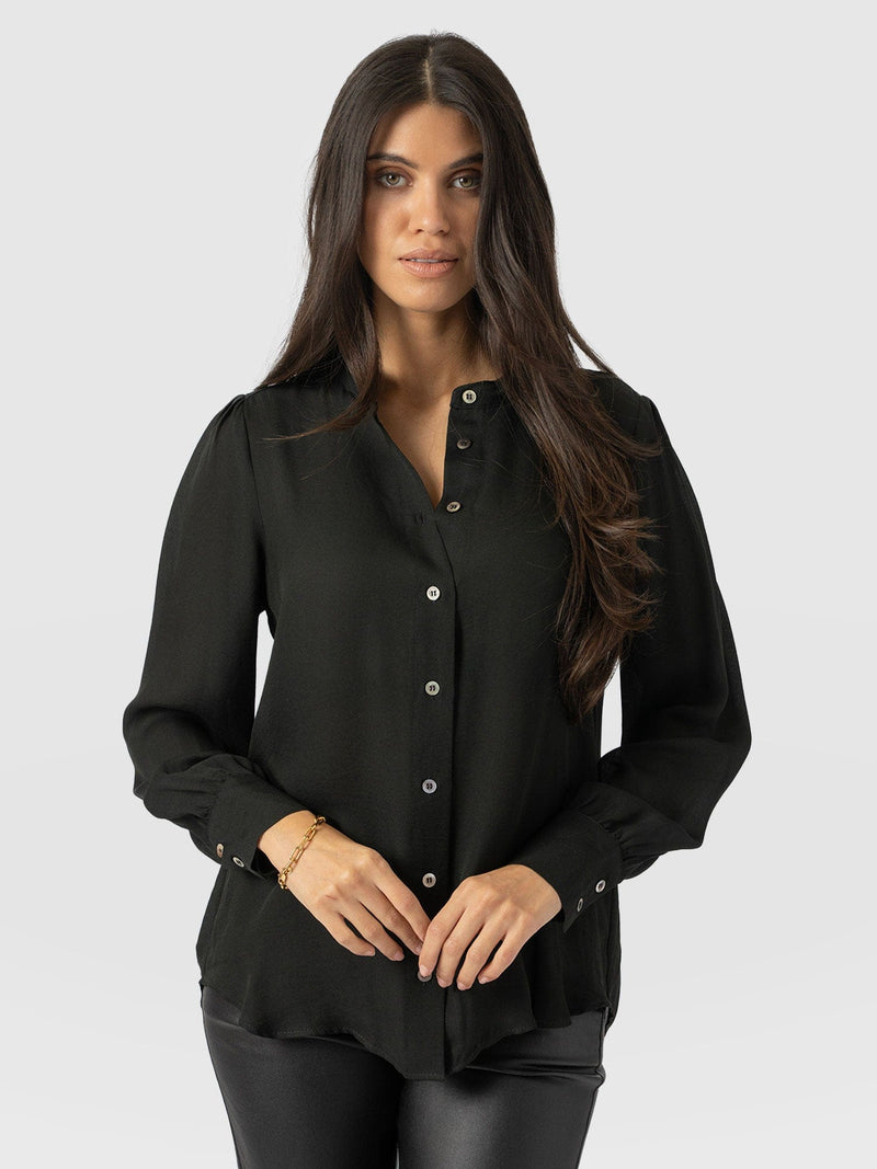 Paxton Pussybow Blouse Black - Women's Blouses | Saint + Sofia® US