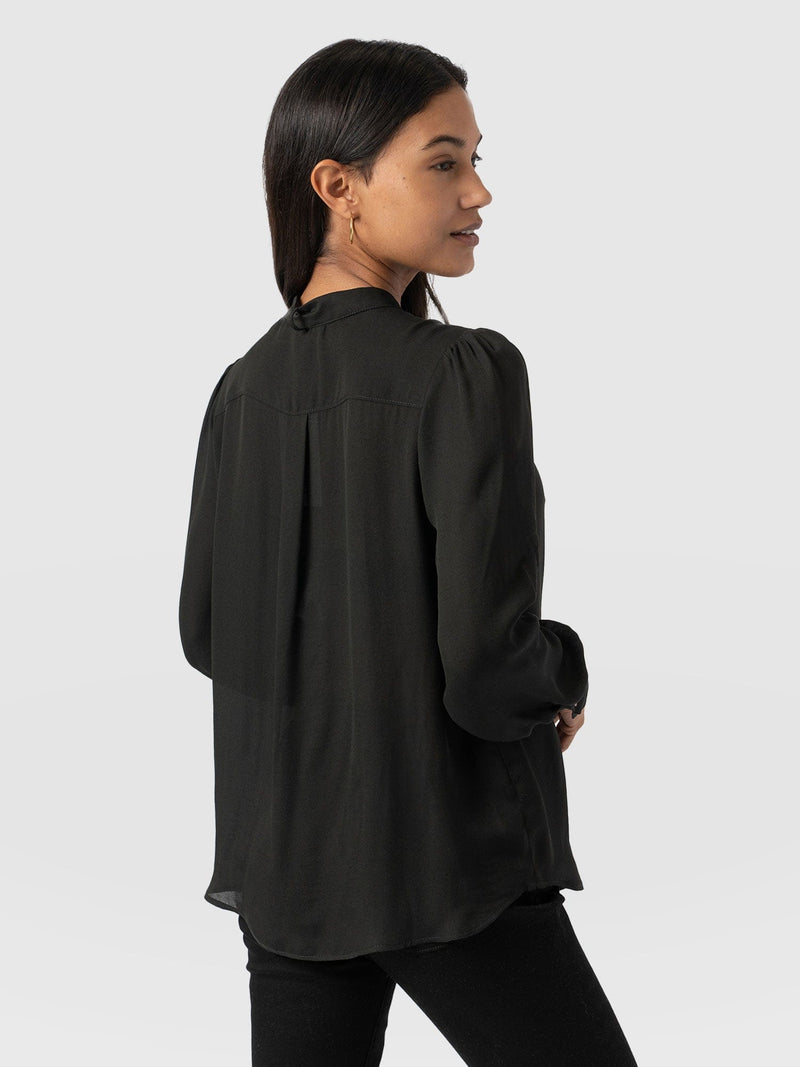 Paxton Pussybow Blouse Black - Women's Blouses | Saint + Sofia® US