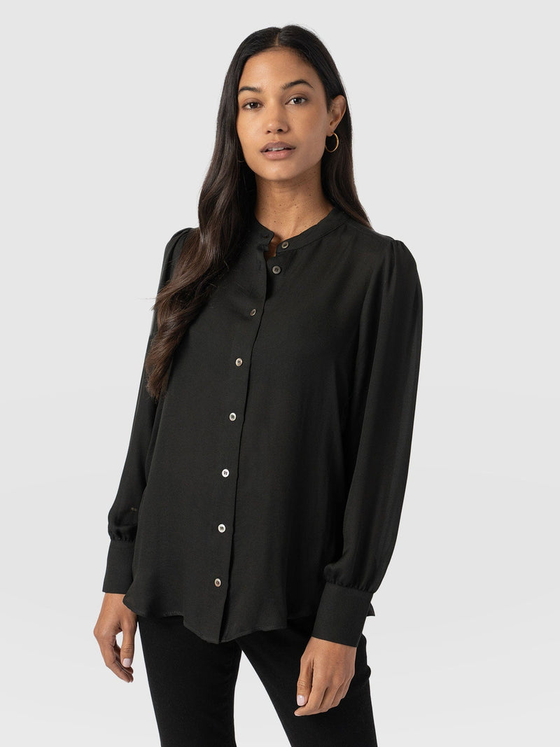 Paxton Pussybow Blouse Black - Women's Blouses | Saint + Sofia® US