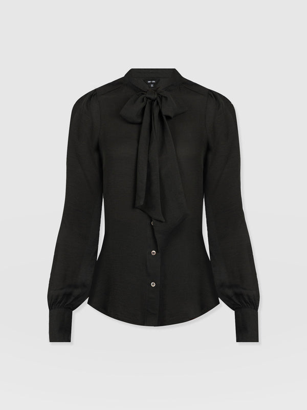 Paxton Pussybow Blouse Black - Women's Blouses | Saint + Sofia® US