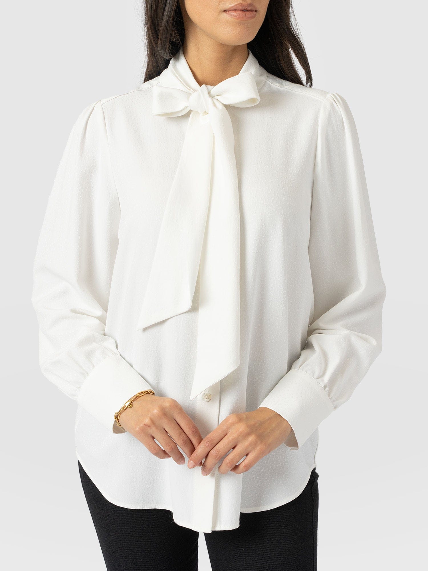 Paxton Pussybow Blouse Cream - Women's Blouses | Saint + Sofia® US