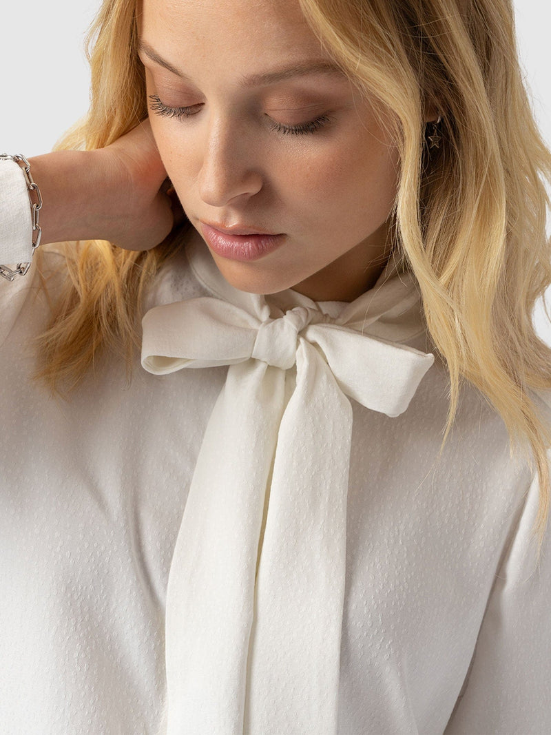 Paxton Pussybow Blouse Cream - Women's Blouses | Saint + Sofia® US