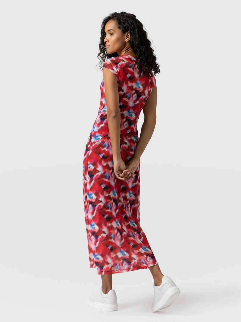Payton Mesh Dress	Red Marble - Women's Dresses | Saint + Sofia® USA