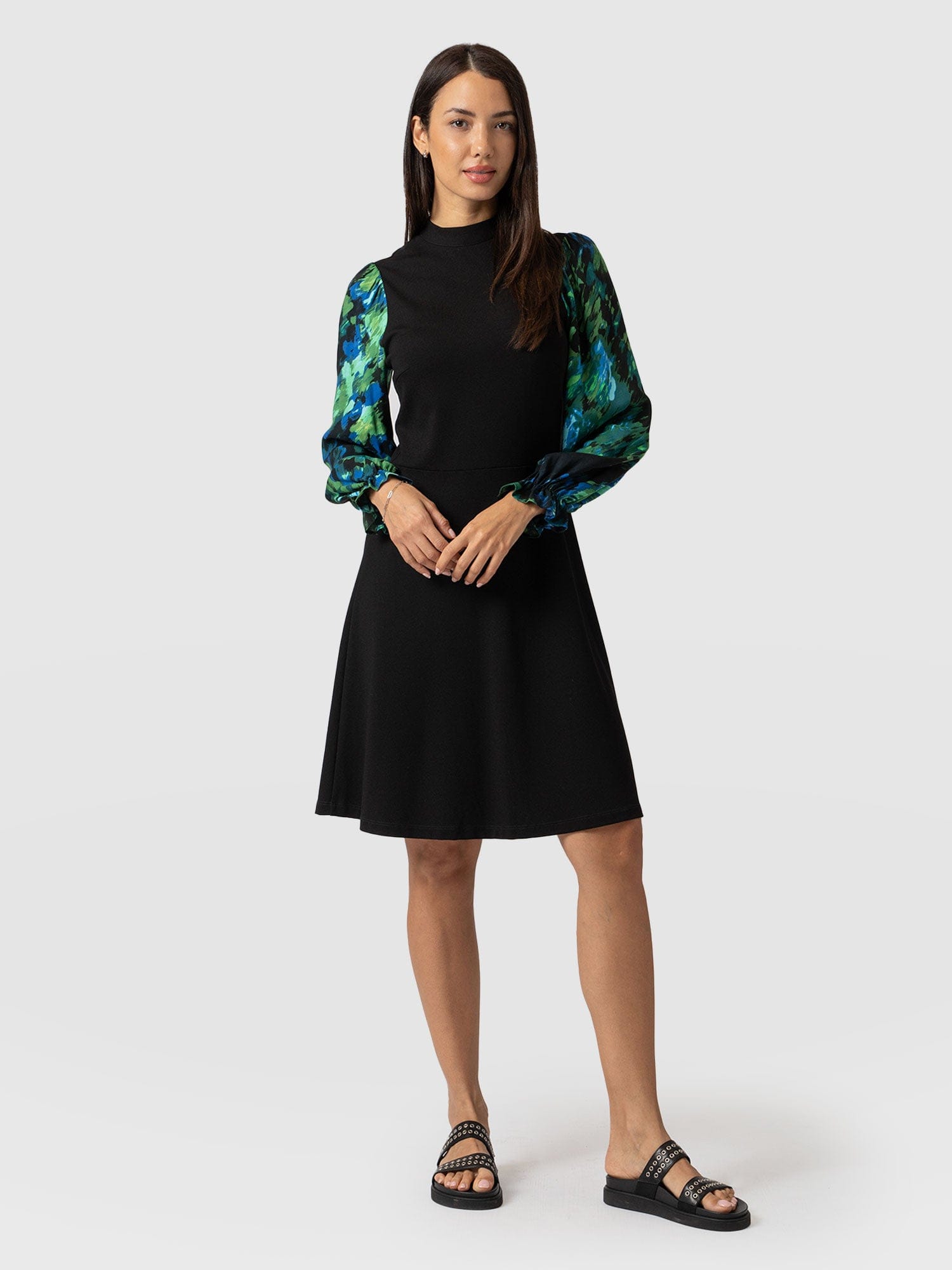 Penny Skater Dress Green Satellite - Women's Dresses | Saint + Sofia® USA