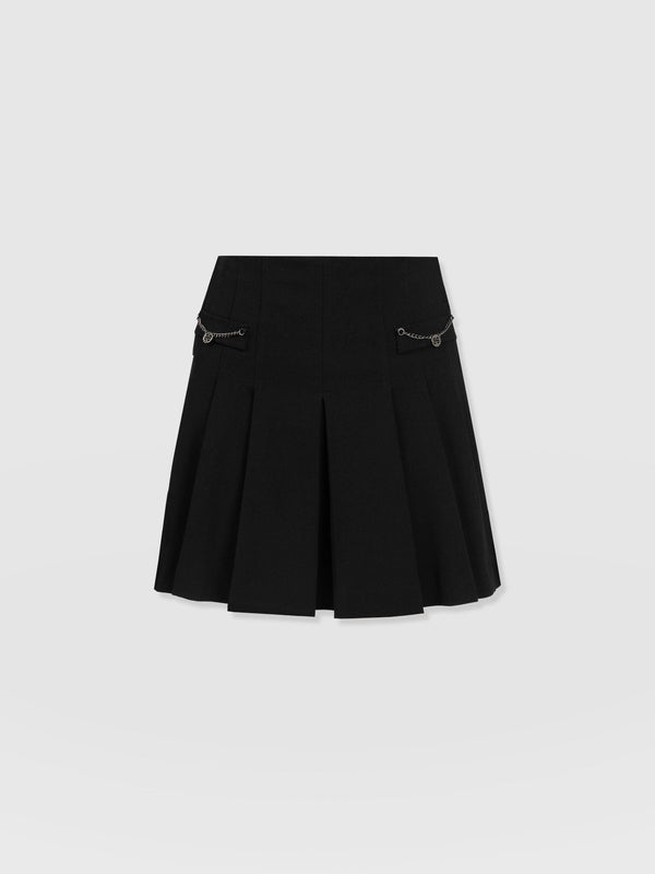 Petra Pleated Mini Skirt Black  - Women's Skirts | Saint + Sofia® UK