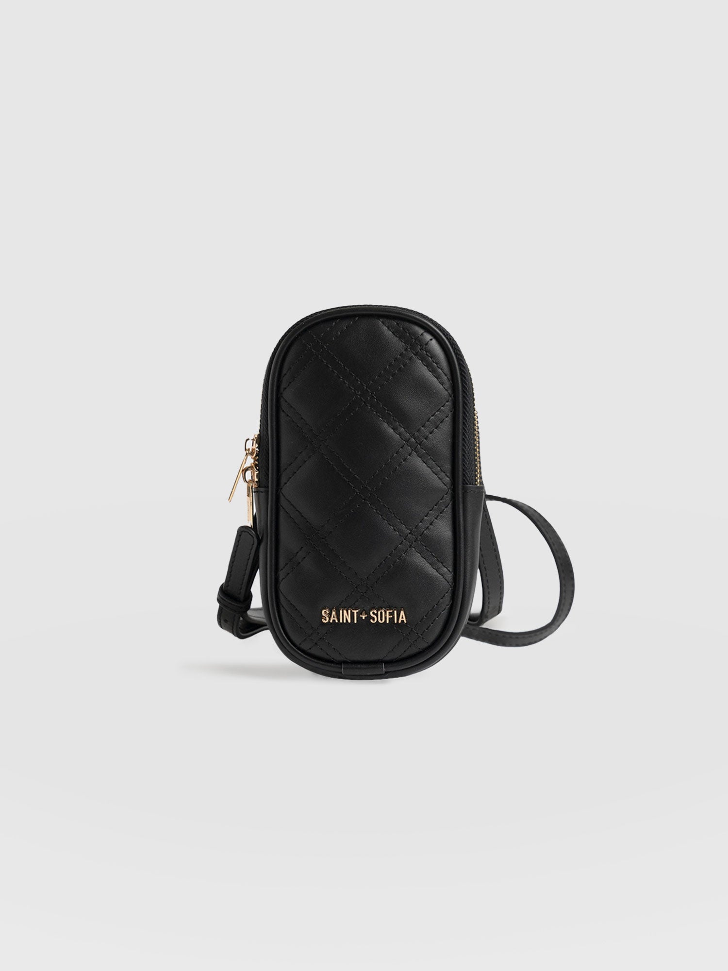 Pilton Quilted Phone Bag Black - Women's Bags | Saint + Sofia® USA