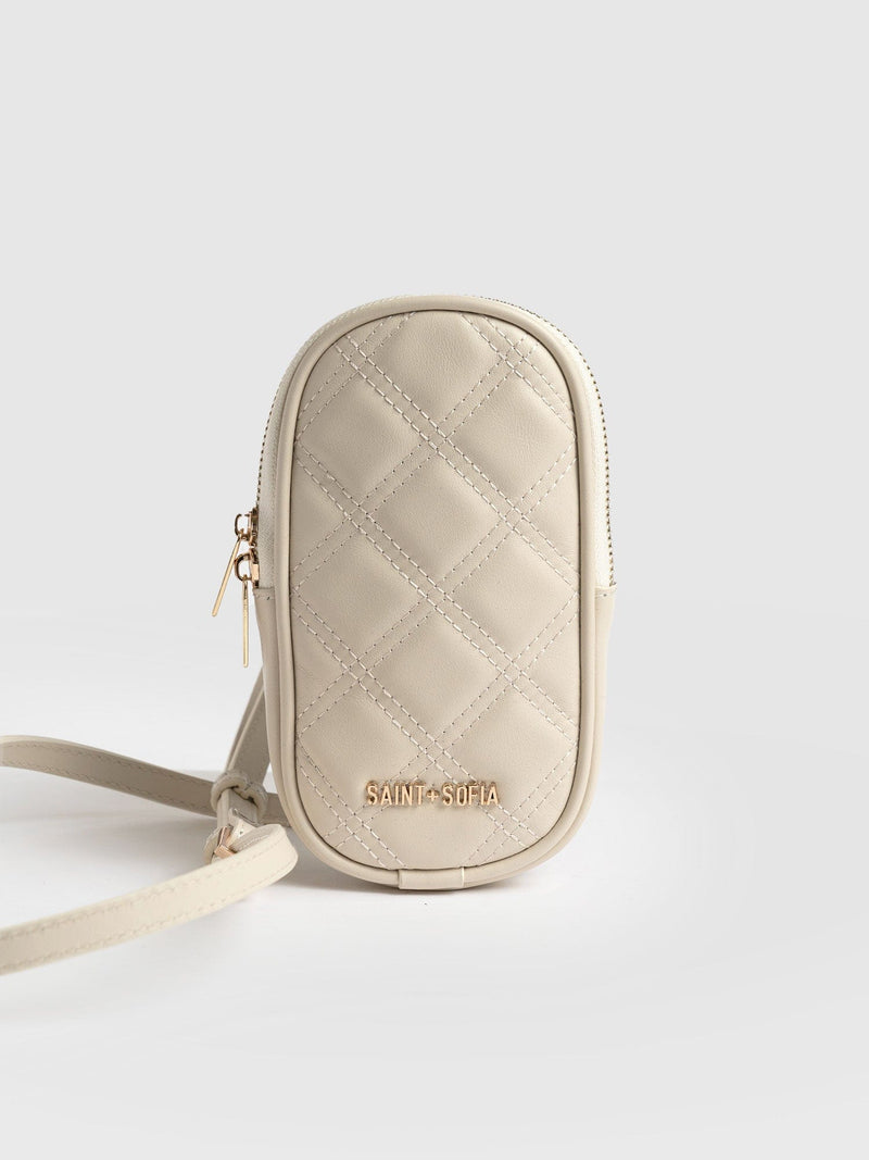 Pilton Quilted Phone Bag Cream - Women's Bags | Saint + Sofia® USA