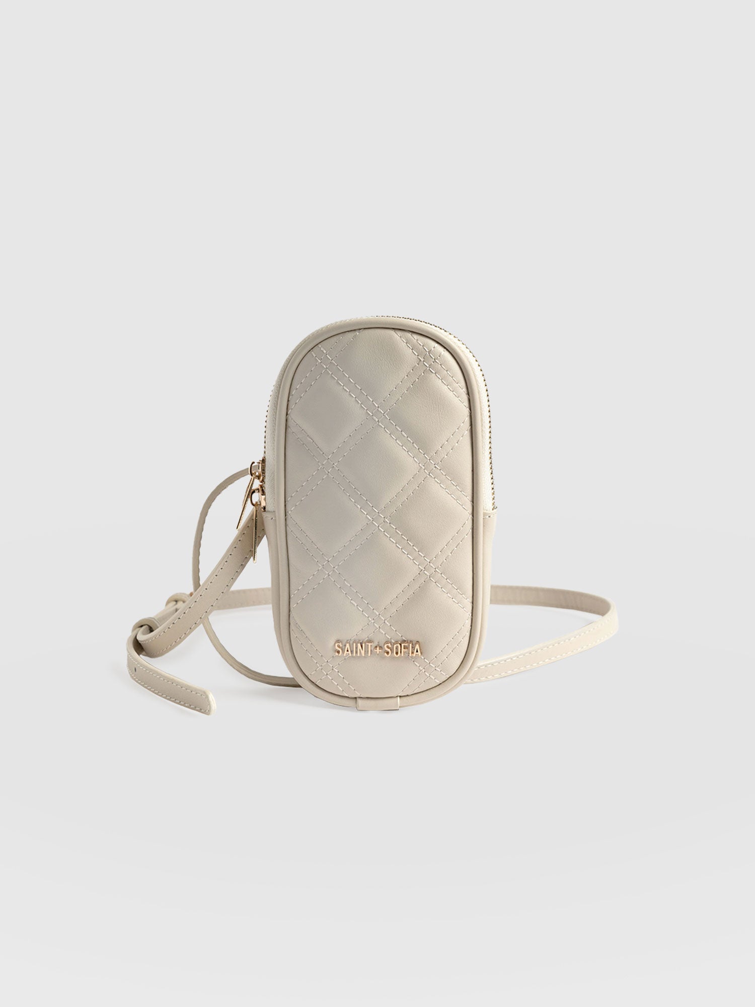 Pilton Quilted Phone Bag Cream - Women's Bags | Saint + Sofia® USA