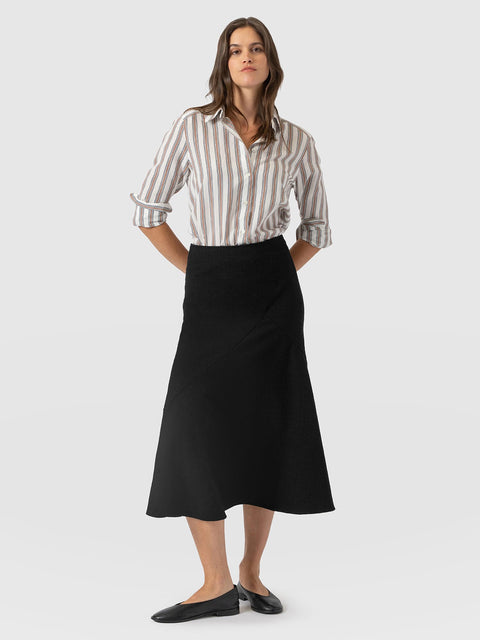 Piper Panelled Skirt  - Black Boucle - Women's Skirts | Saint and Sofia® USA