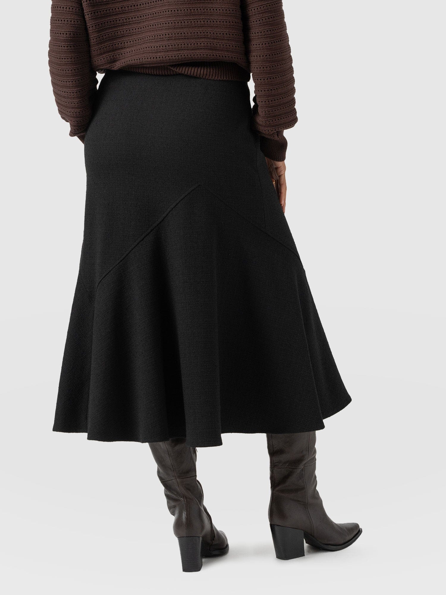 Piper Panelled Skirt  - Black Boucle - Women's Skirts | Saint + Sofia® USA