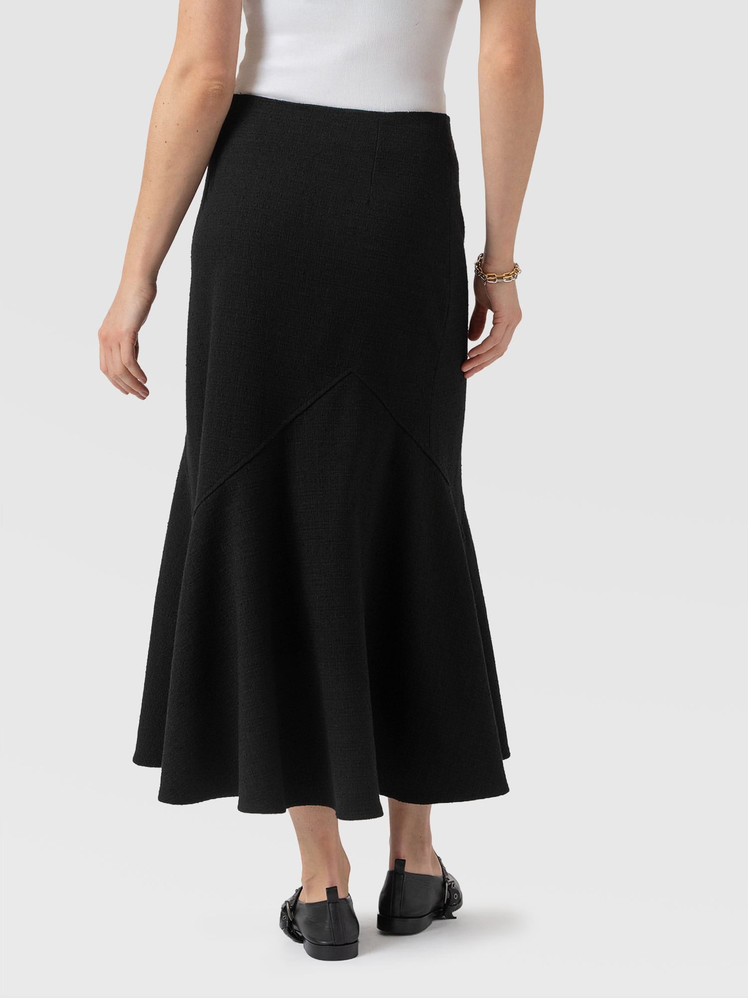 Piper Panelled Skirt  - Black Boucle - Women's Skirts | Saint + Sofia® USA