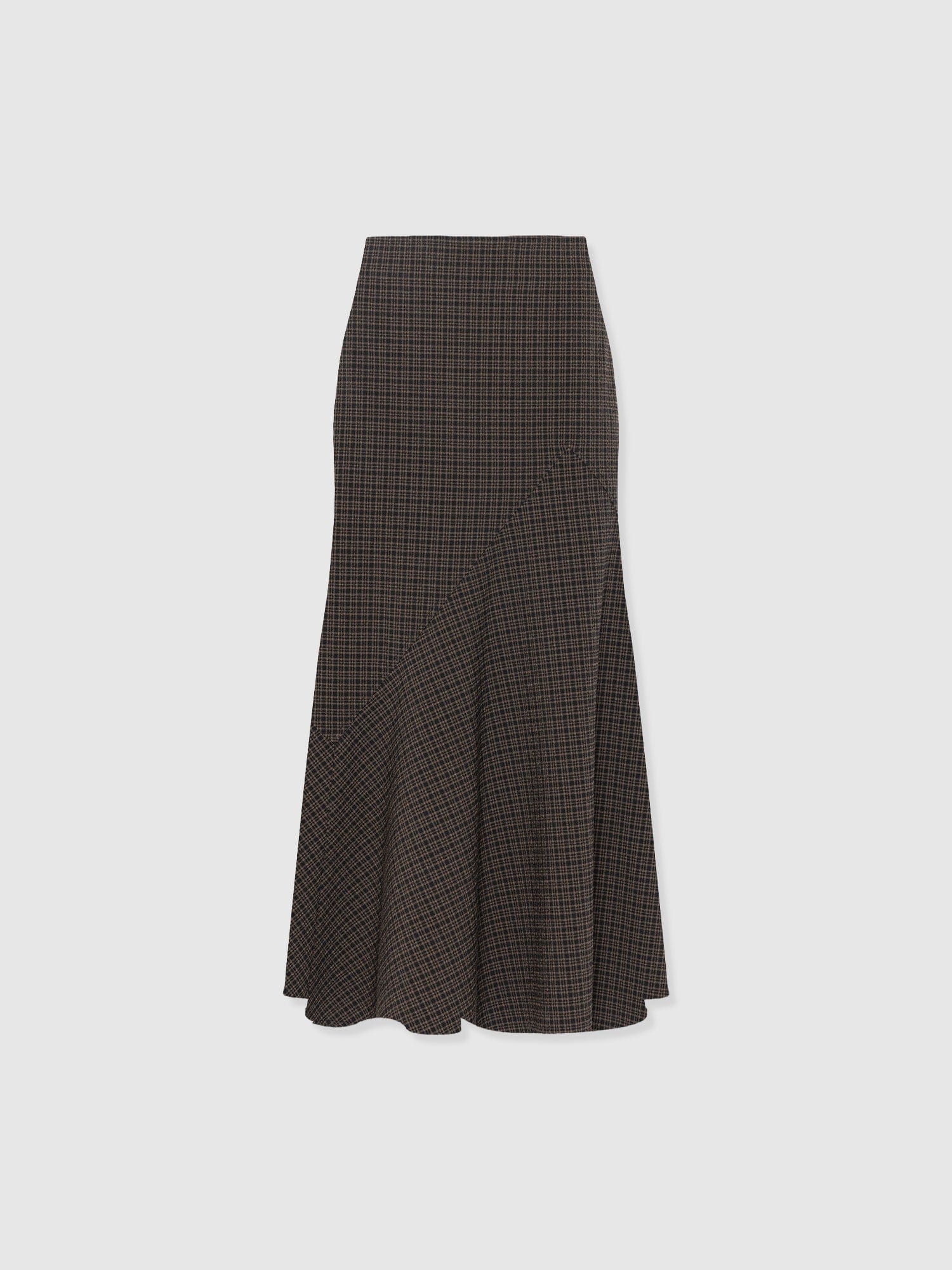 Piper Panelled Skirt - Brown Check - Women's Skirts | Saint + Sofia® USA