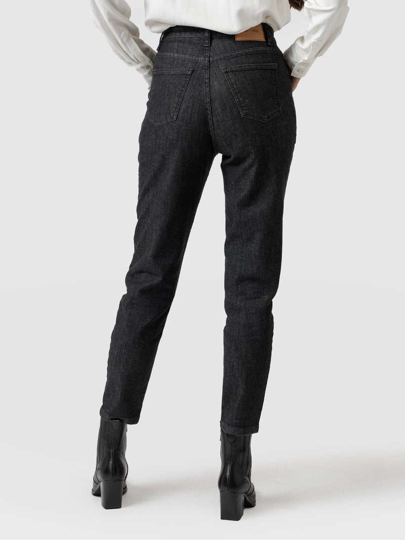 Pixie Pleat Mom Jeans Black - Women's Jeans | Saint + Sofia® USA