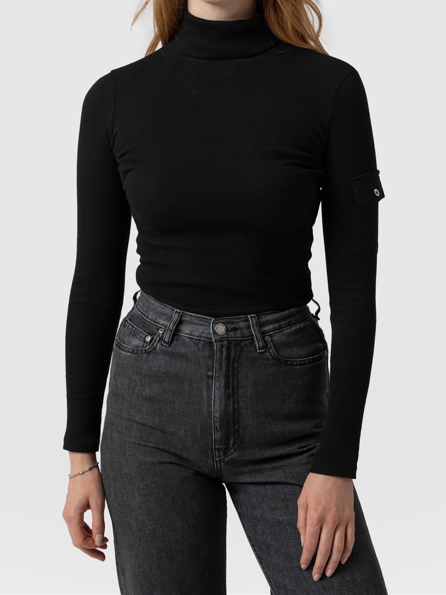 Pocket Turtle Neck Black - Women's Sweaters | Saint + Sofia® USA